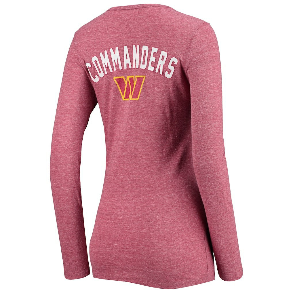 Washington Commanders Women's Scoop Neck Tri-Blend Long Sleeve T-Shirt | NFL Outlet