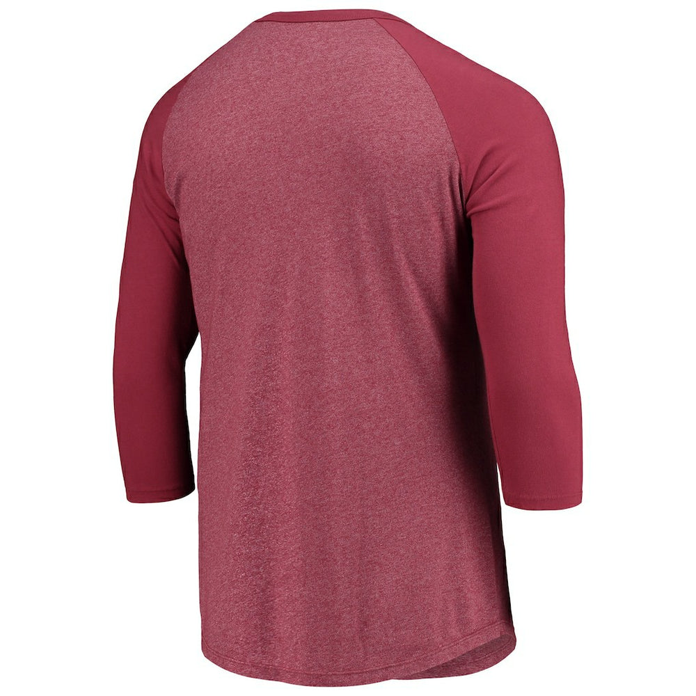 Washington Commanders Majestic Threads Wordmark 3/4-Sleeve Raglan Tri-Blend T-Shirt | NFL US