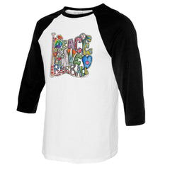 Chicago Cubs Tiny Turnip Women's Peace Love Baseball 3/4-Sleeve Raglan T-Shirt - MLB T-shirts