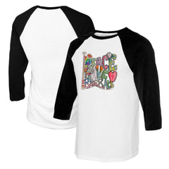 Philadelphia Phillies Tiny Turnip Women's Peace Love Baseball 3/4-Sleeve Raglan T-Shirt - MLB T-shirts