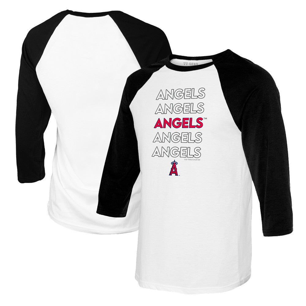 Los Angeles Angels Tiny Turnip Women's Stacked 3/4-Sleeve Raglan T-Shirt - MLB T-shirts