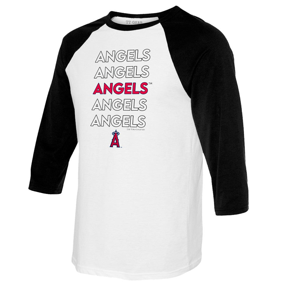 Los Angeles Angels Tiny Turnip Women's Stacked 3/4-Sleeve Raglan T-Shirt - MLB T-shirts