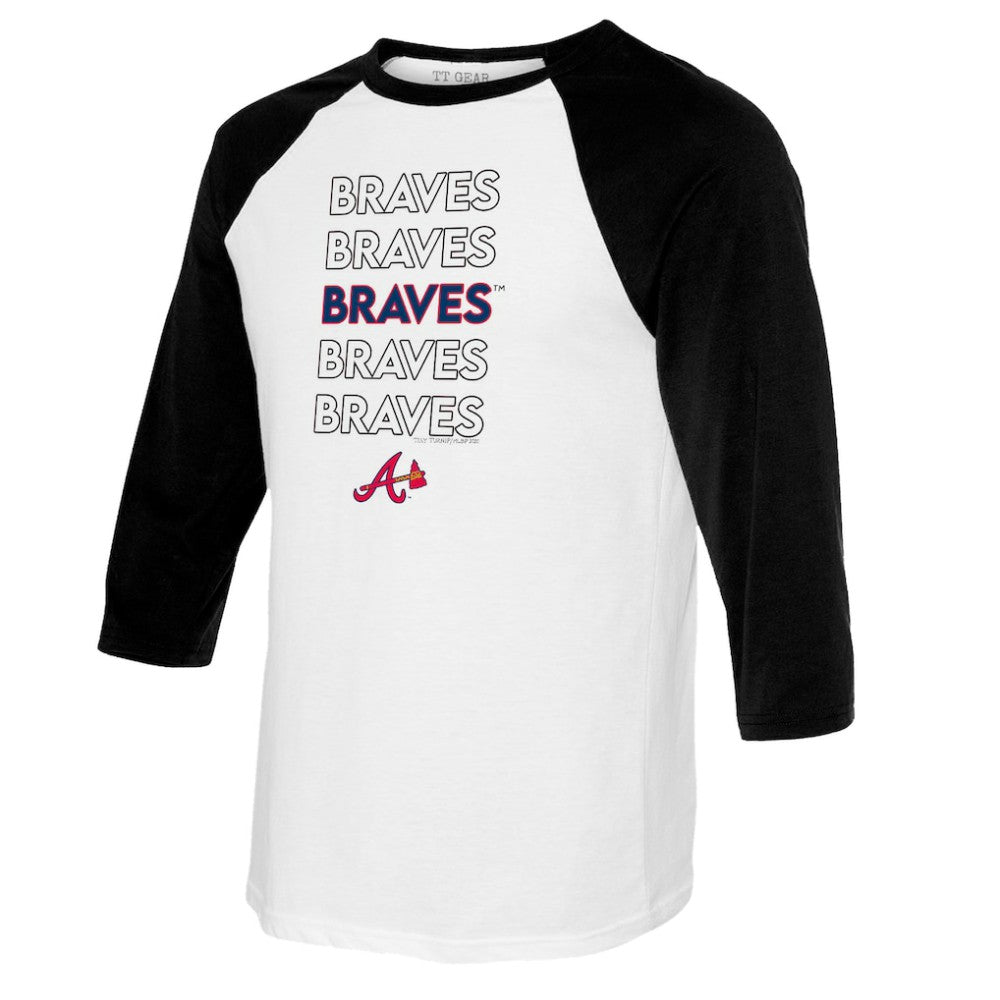 Atlanta Braves Tiny Turnip Women's Stacked 3/4-Sleeve Raglan T-Shirt - MLB T-shirts