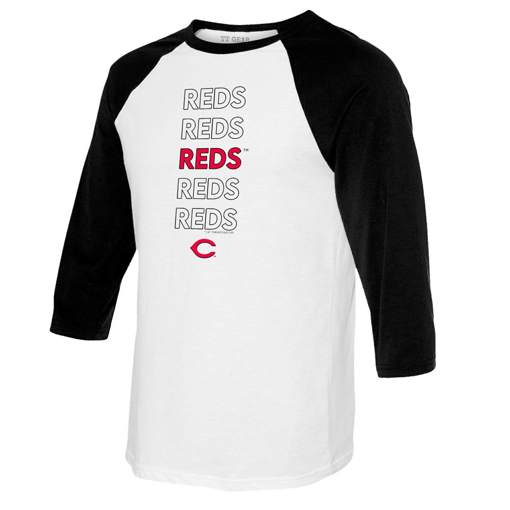 Cincinnati Reds Tiny Turnip Women's Stacked 3/4-Sleeve Raglan T-Shirt - MLB T-shirts