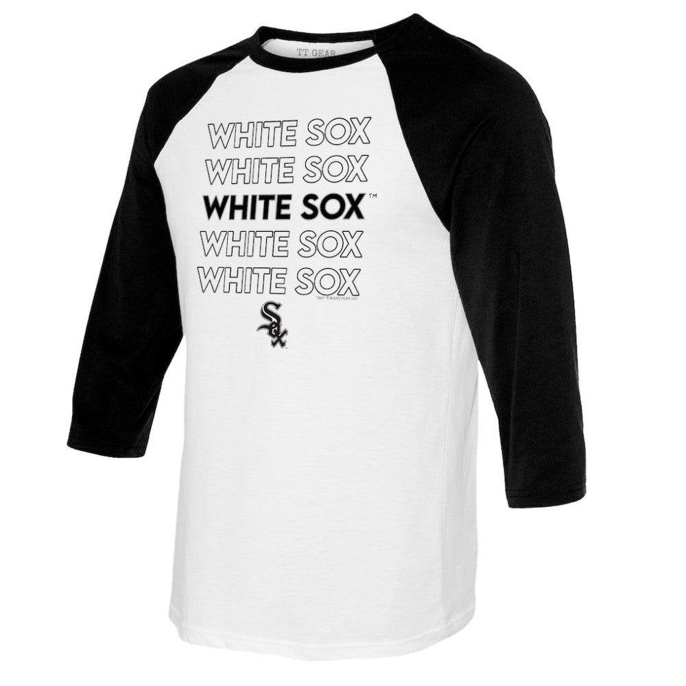 Chicago White Sox Tiny Turnip Women's Stacked 3/4-Sleeve Raglan T-Shirt - MLB T-shirts