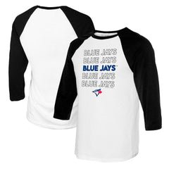 Toronto Blue Jays Tiny Turnip Youth Stacked Raglan 3/4 Sleeve T-Shirt - MLB T-shirts