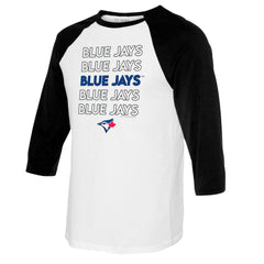 Toronto Blue Jays Tiny Turnip Youth Stacked Raglan 3/4 Sleeve T-Shirt - MLB T-shirts
