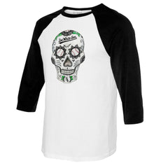 Chicago White Sox Tiny Turnip Women's Sugar Skull 3/4-Sleeve Raglan T-Shirt - MLB T-shirts
