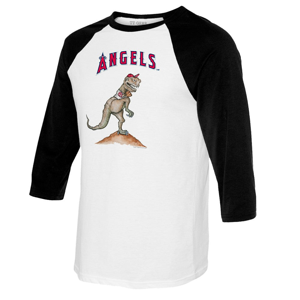 Los Angeles Angels Tiny Turnip Youth TT Rex Raglan 3/4 Sleeve T-Shirt - MLB T-shirts