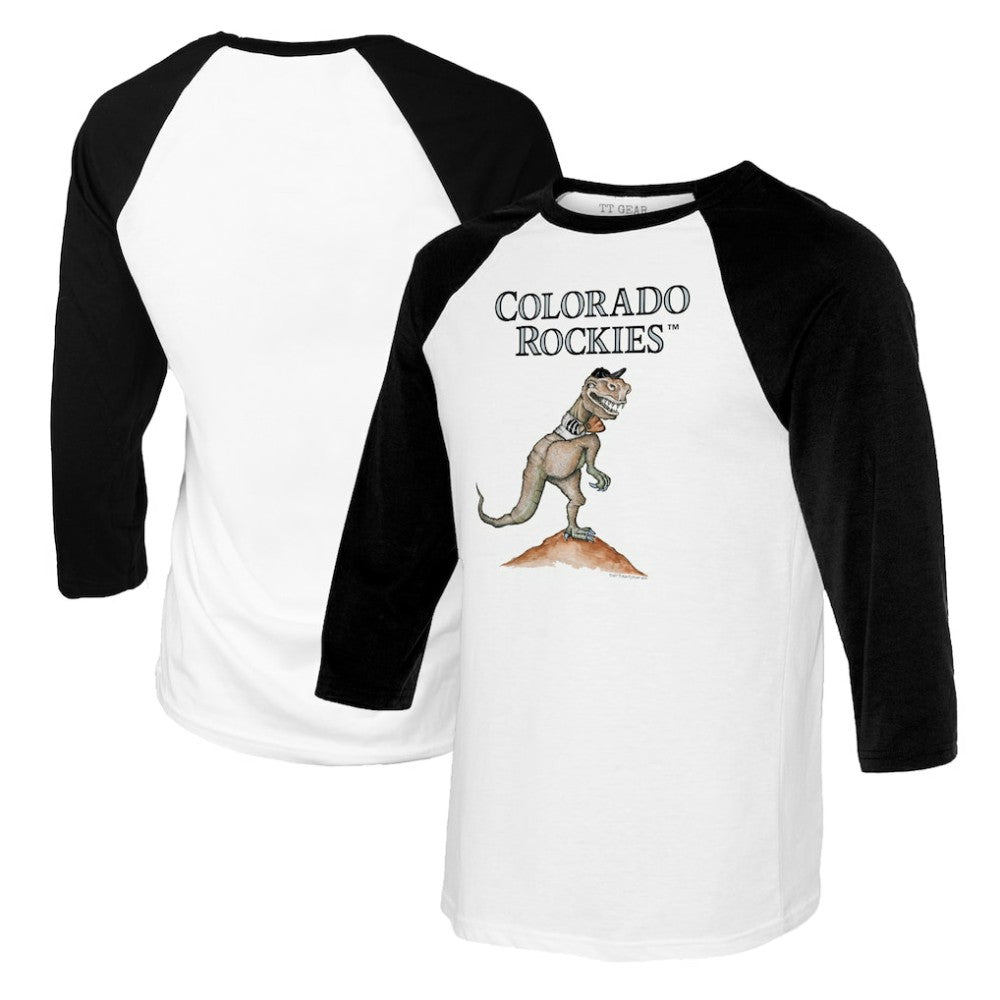 Colorado Rockies Tiny Turnip Youth TT Rex Raglan 3/4 Sleeve T-Shirt - MLB T-shirts