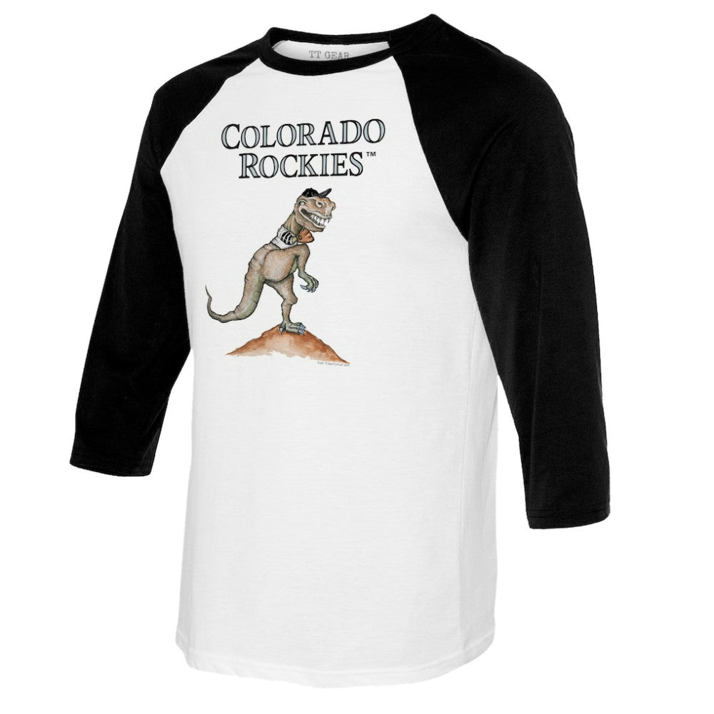 Colorado Rockies Tiny Turnip Youth TT Rex Raglan 3/4 Sleeve T-Shirt - MLB T-shirts