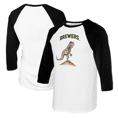 Milwaukee Brewers Tiny Turnip Youth TT Rex Raglan 3/4 Sleeve T-Shirt - MLB T-shirts