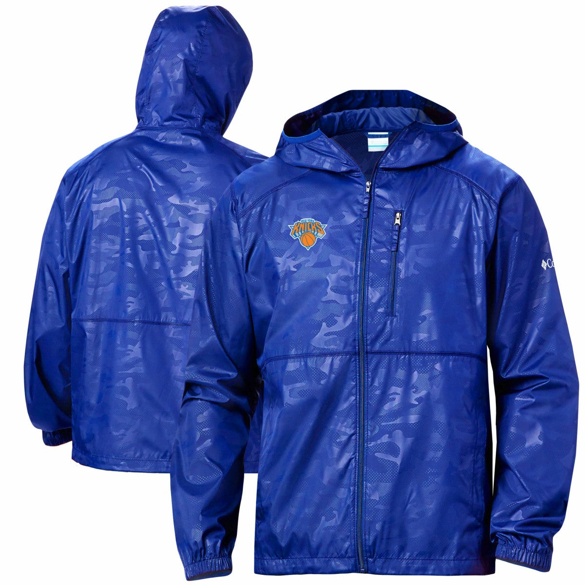 Blue New York Knicks Camo Flash Forward Full-Zip Windbreaker Jacket | NBA