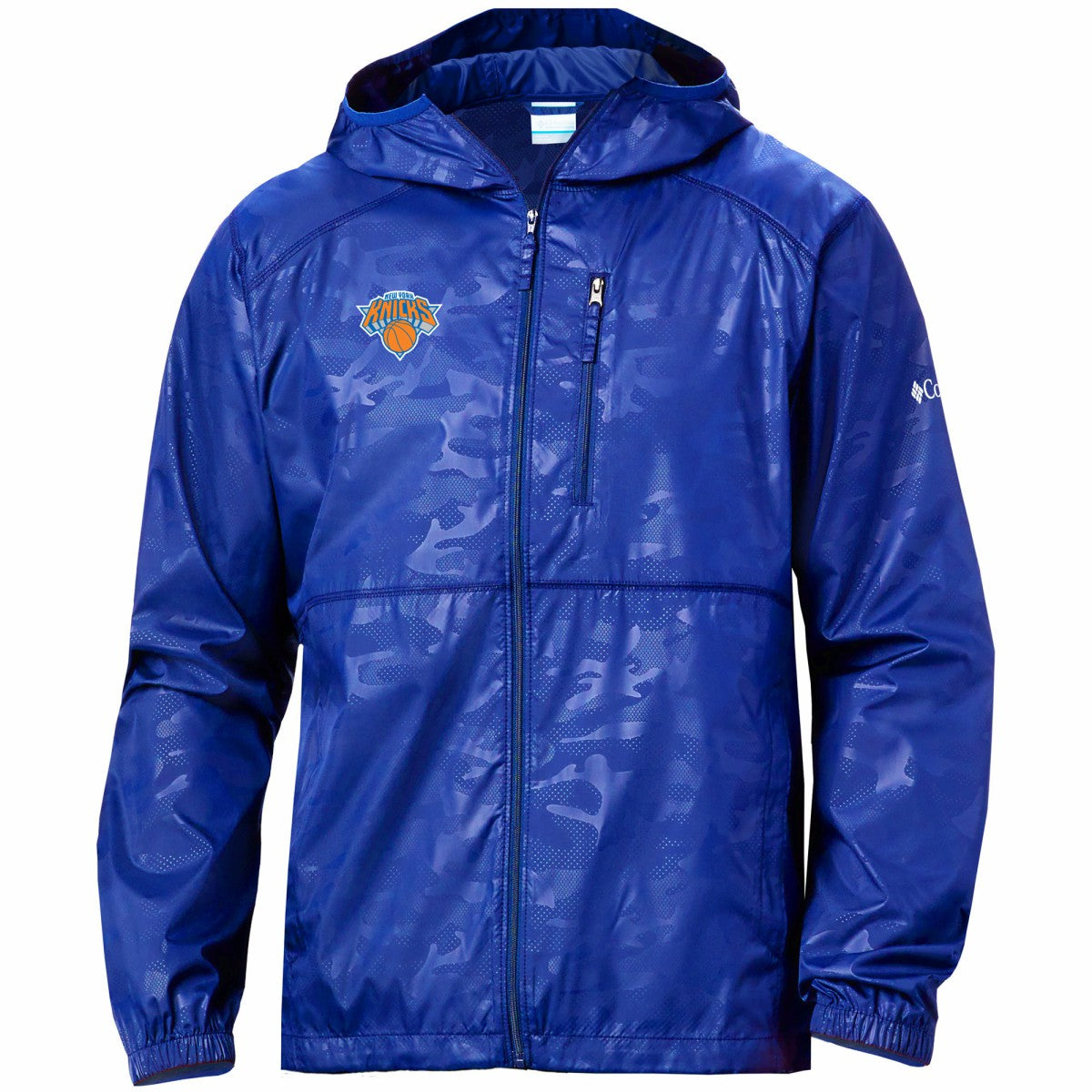 Blue New York Knicks Camo Flash Forward Full-Zip Windbreaker Jacket | NBA