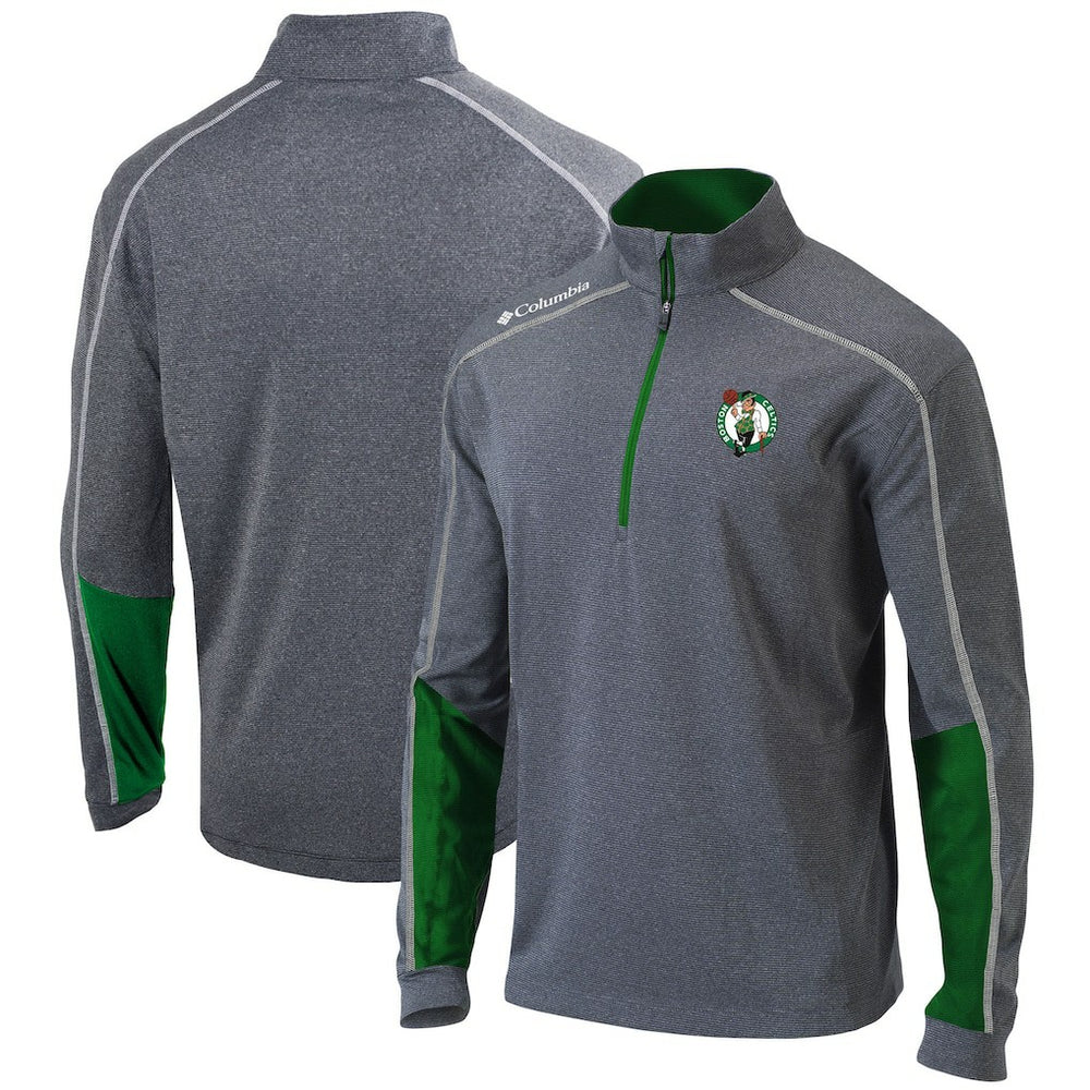 Heathered Gray/Green Boston Celtics Omni-Wick Shotgun 2.0 Quarter-Zip Pullover Top | NBA
