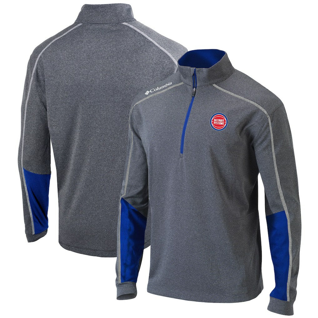 Heathered Gray/Blue Detroit Pistons Omni-Wick Shotgun 2.0 Quarter-Zip Pullover Top sale | NBA