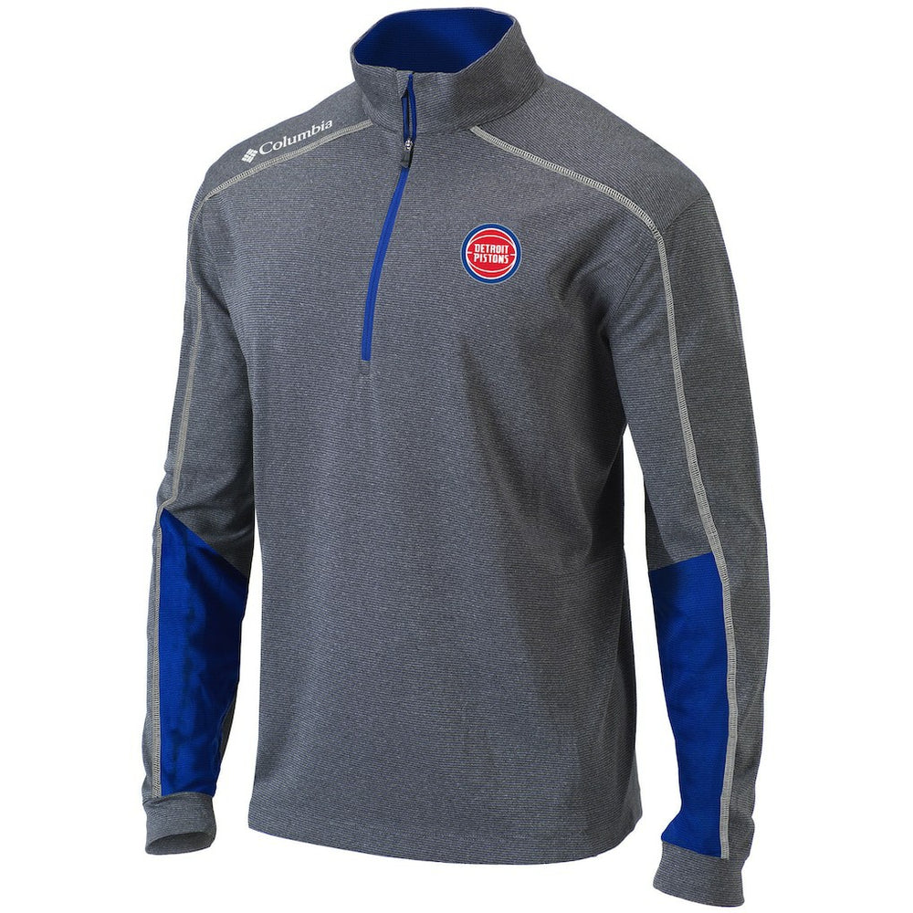 Heathered Gray/Blue Detroit Pistons Omni-Wick Shotgun 2.0 Quarter-Zip Pullover Top sale | NBA