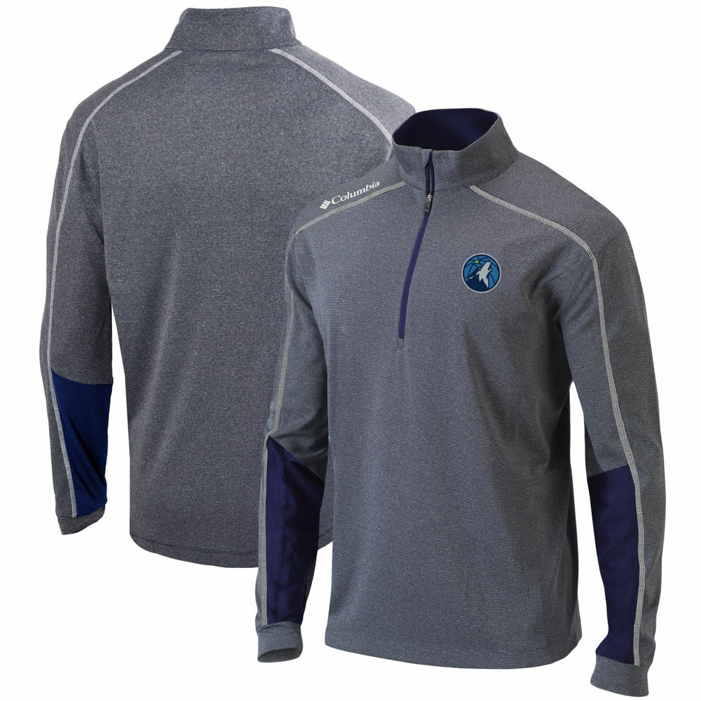 Heathered Gray/Navy Minnesota Timberwolves Omni-Wick Shotgun 2.0 Quarter-Zip Pullover Top | NBA