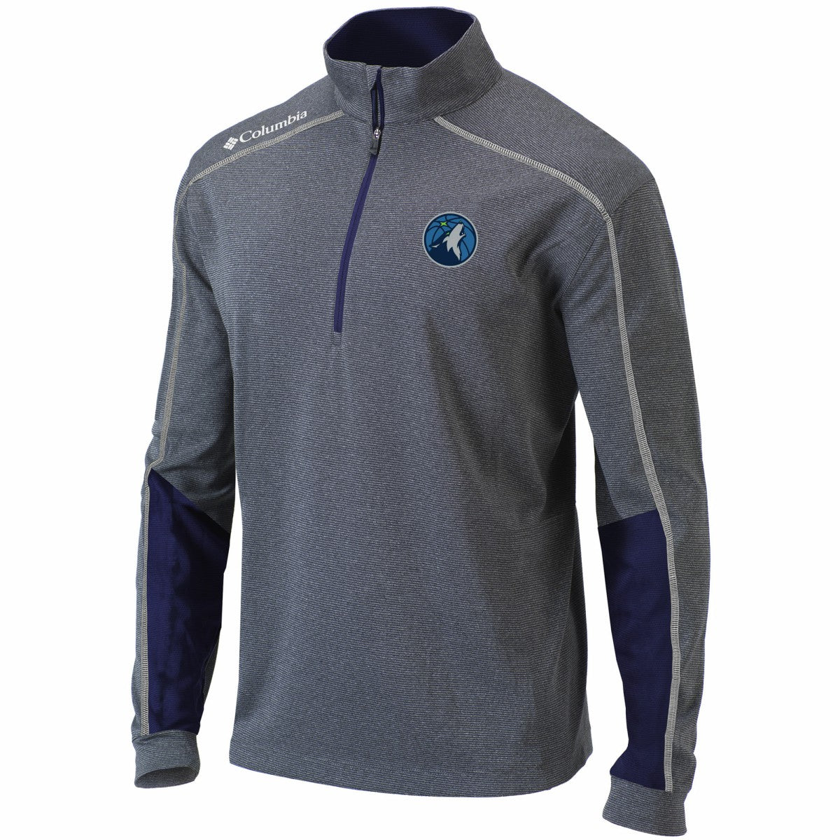Heathered Gray/Navy Minnesota Timberwolves Omni-Wick Shotgun 2.0 Quarter-Zip Pullover Top | NBA