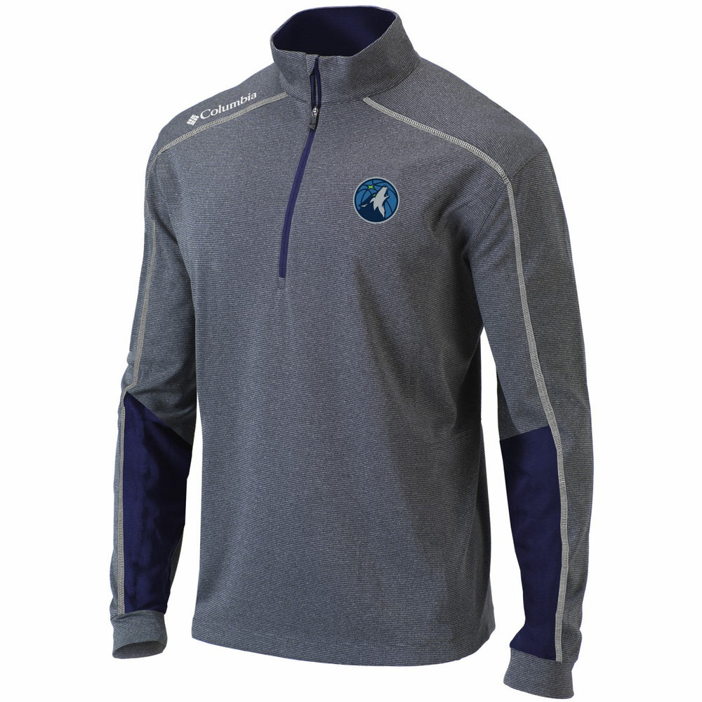 Heathered Gray/Navy Minnesota Timberwolves Omni-Wick Shotgun 2.0 Quarter-Zip Pullover Top | NBA