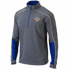 Heathered Gray/Blue New York Knicks Omni-Wick Shotgun 2.0 Quarter-Zip Pullover Top | NBA