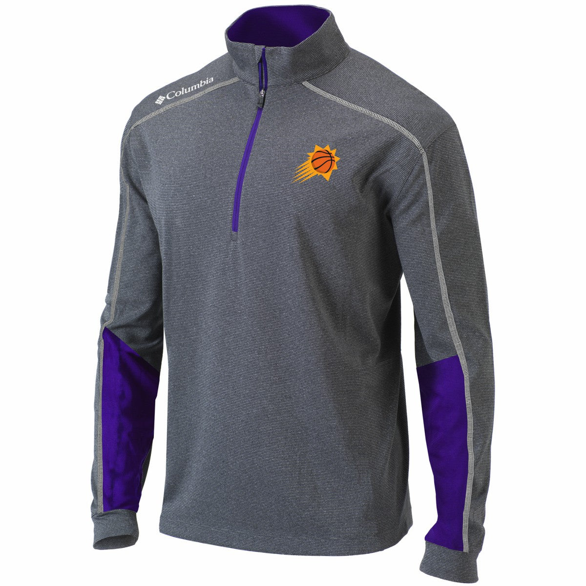 Heathered Gray/Purple Phoenix Suns Omni-Wick Shotgun 2.0 Quarter-Zip Pullover Top | NBA