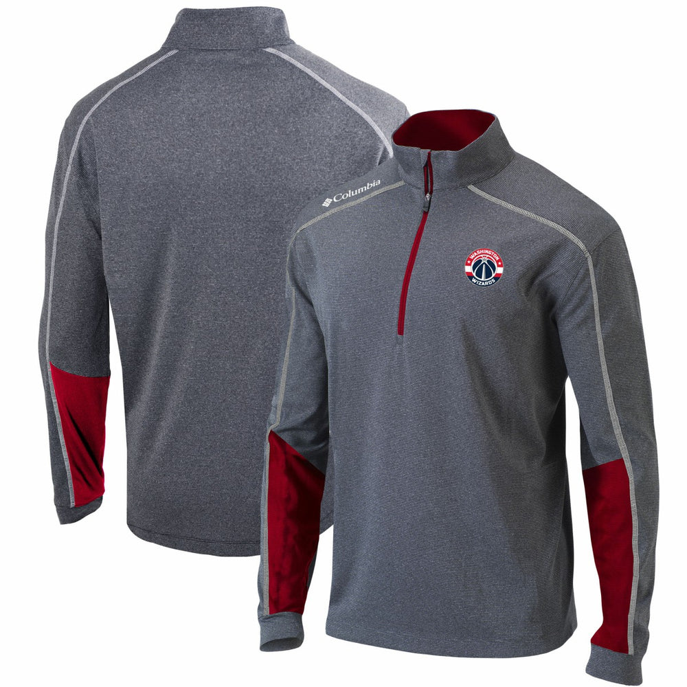 Heathered Gray/Red Washington Wizards Omni-Wick Shotgun 2.0 Quarter-Zip Pullover Top | NBA