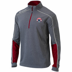 Heathered Gray/Red Washington Wizards Omni-Wick Shotgun 2.0 Quarter-Zip Pullover Top | NBA