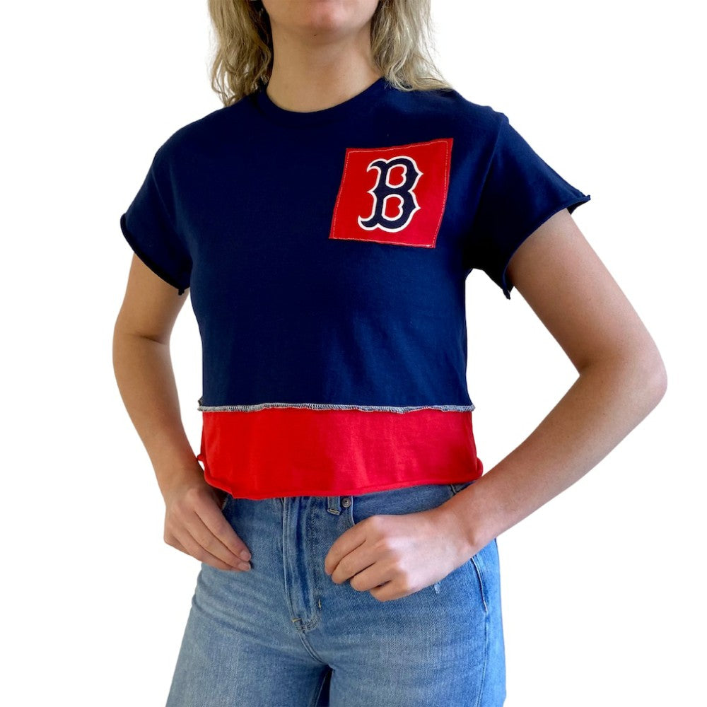 Boston Red Sox Refried Apparel Women's Cropped T-Shirt - MLB T-shirts