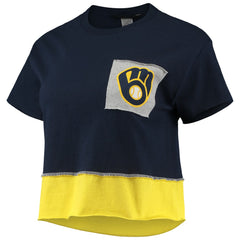 Milwaukee Brewers Refried Apparel Women's Cropped T-Shirt - MLB T-shirts