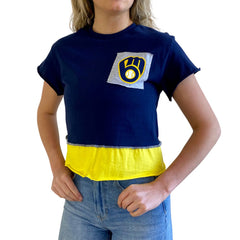 Milwaukee Brewers Refried Apparel Women's Cropped T-Shirt - MLB T-shirts
