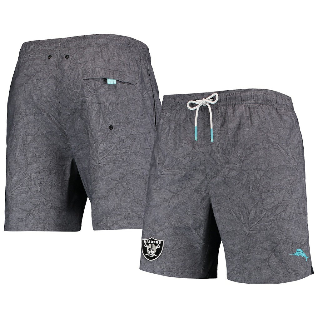 Las Vegas Raiders Naples Layered Leaves Swim Trunks | NFL Discount