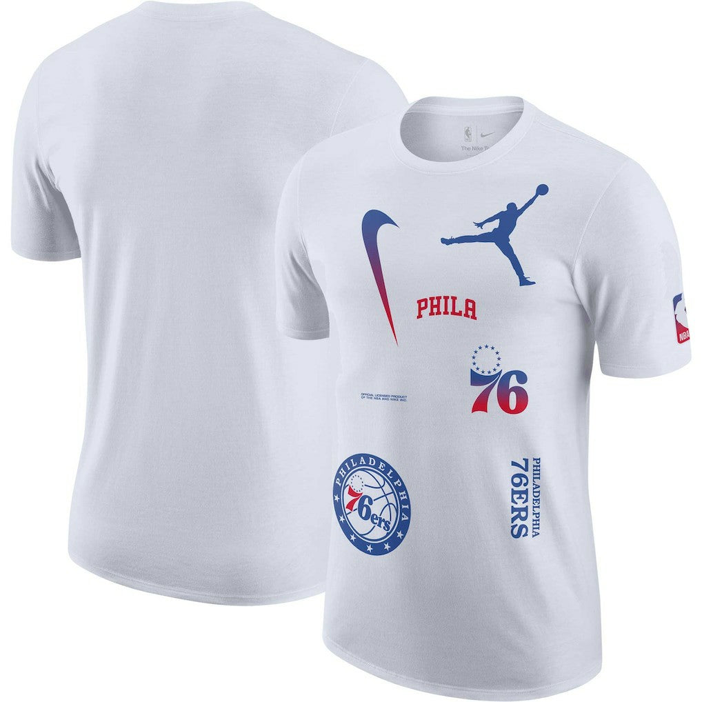White Philadelphia 76ers Jordan Brand Courtside Statement Edition Max90 T-Shirt | NBA