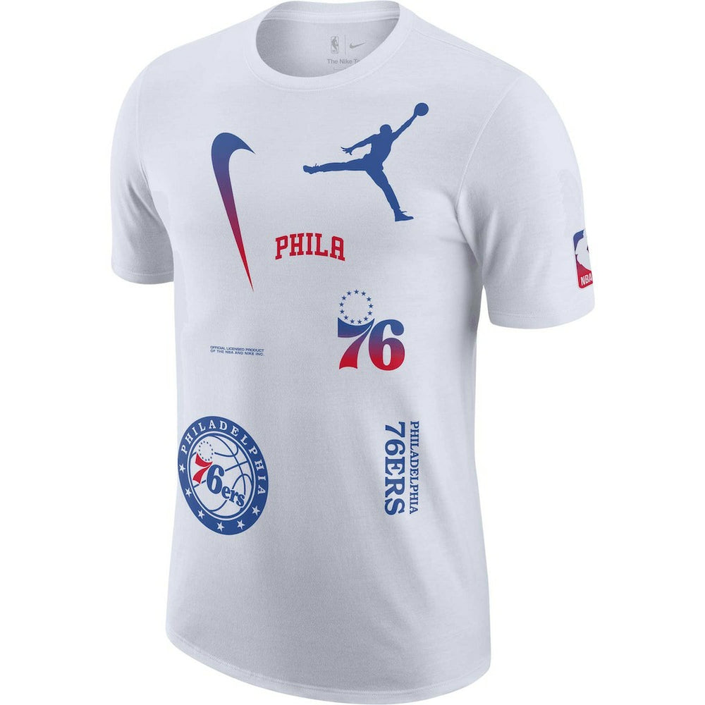 White Philadelphia 76ers Jordan Brand Courtside Statement Edition Max90 T-Shirt | NBA