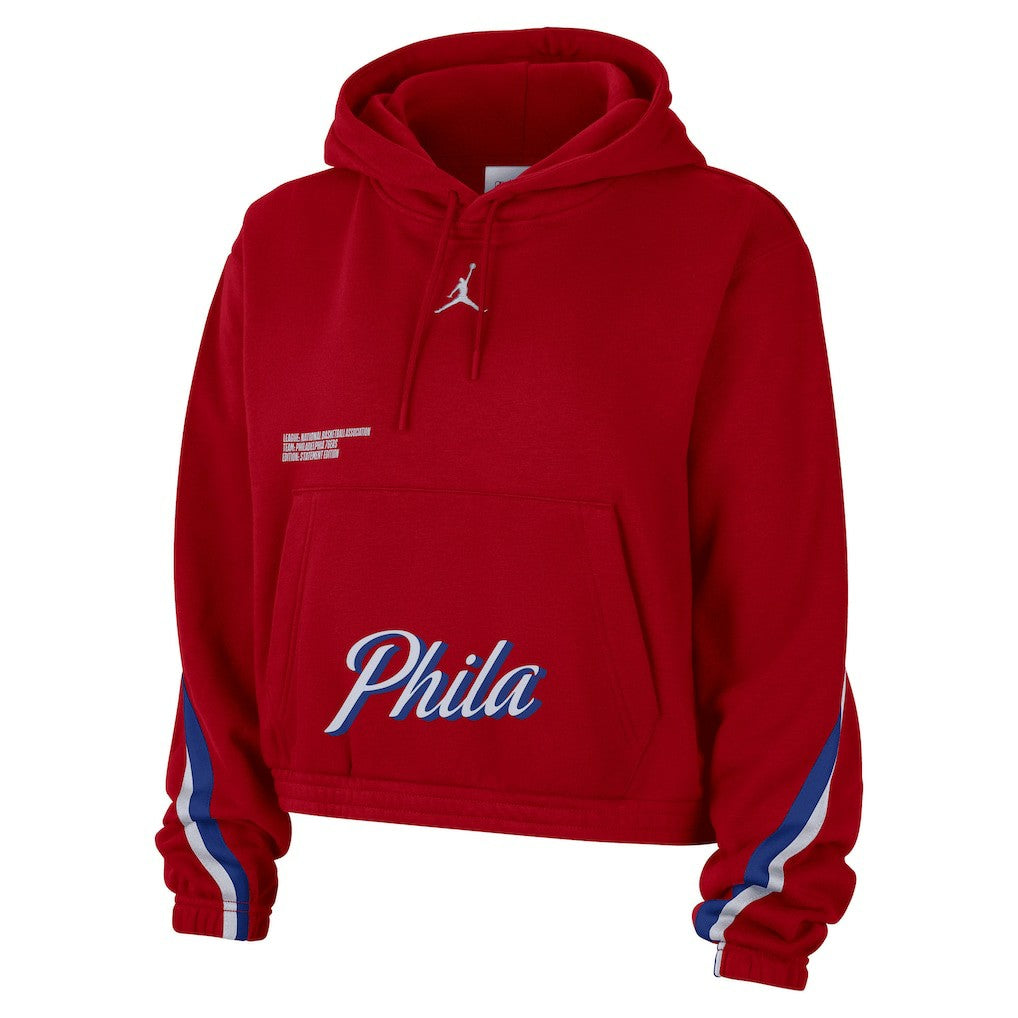 Red Philadelphia 76ers Jordan Brand Women's Courtside Statement Edition Pullover Hoodie | NBA