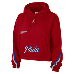 Red Philadelphia 76ers Jordan Brand Women's Courtside Statement Edition Pullover Hoodie | NBA