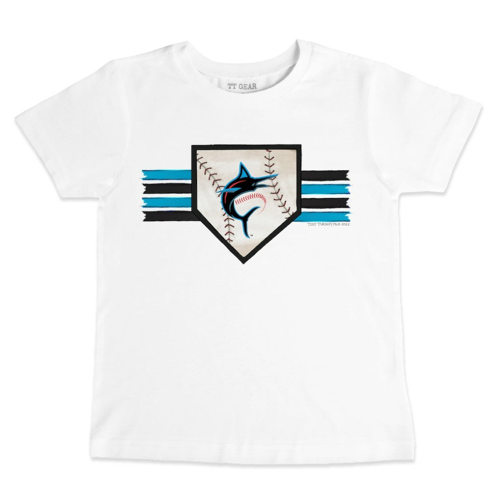 Miami Marlins Tiny Turnip Youth Base Stripe T-Shirt - MLB T-shirts