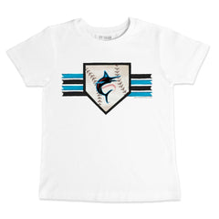 Miami Marlins Tiny Turnip Youth Base Stripe T-Shirt - MLB T-shirts
