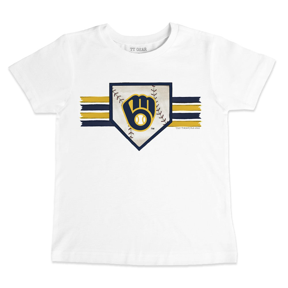 Milwaukee Brewers Tiny Turnip Youth Base Stripe T-Shirt - MLB T-shirts