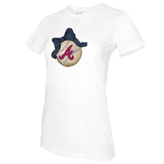 Atlanta Braves Tiny Turnip Women's Baseball Bow T-Shirt - MLB T-shirts