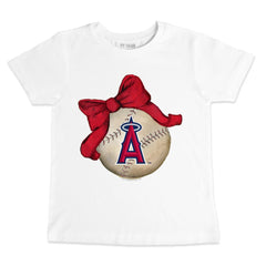 Los Angeles Angels Tiny Turnip Youth Baseball Bow T-Shirt - MLB T-shirts