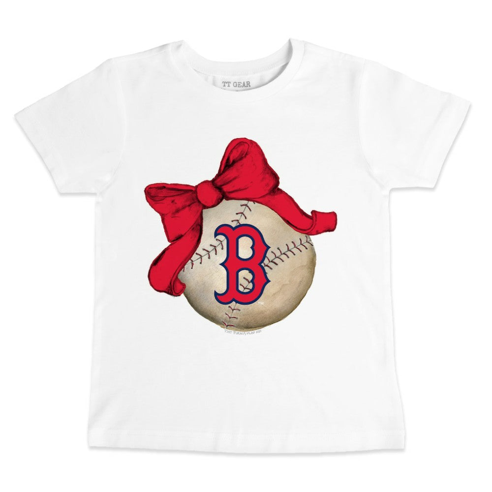 Boston Red Sox Tiny Turnip Youth Baseball Bow T-Shirt - MLB T-shirts