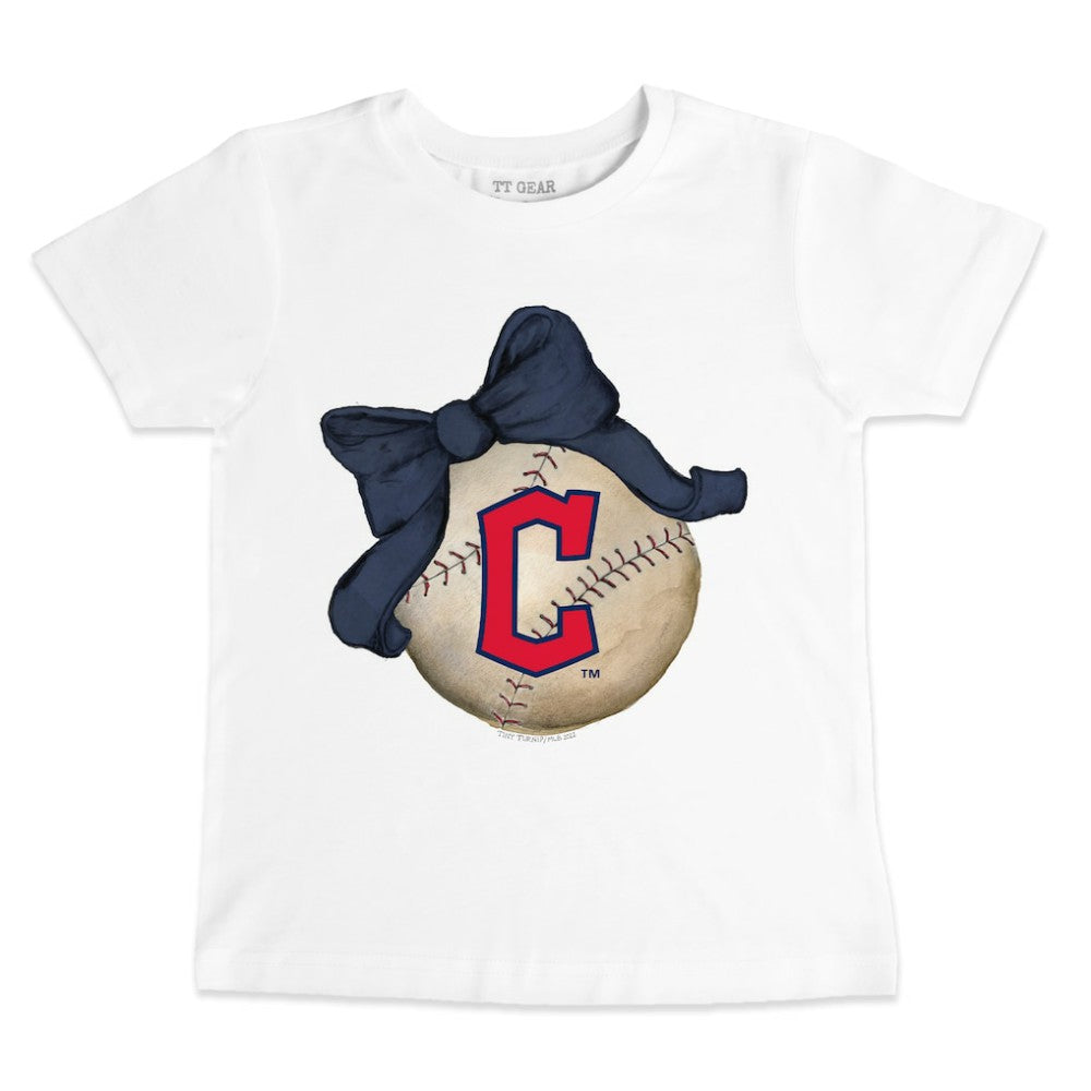 Cleveland Guardians Tiny Turnip Youth Baseball Bow T-Shirt - MLB T-shirts