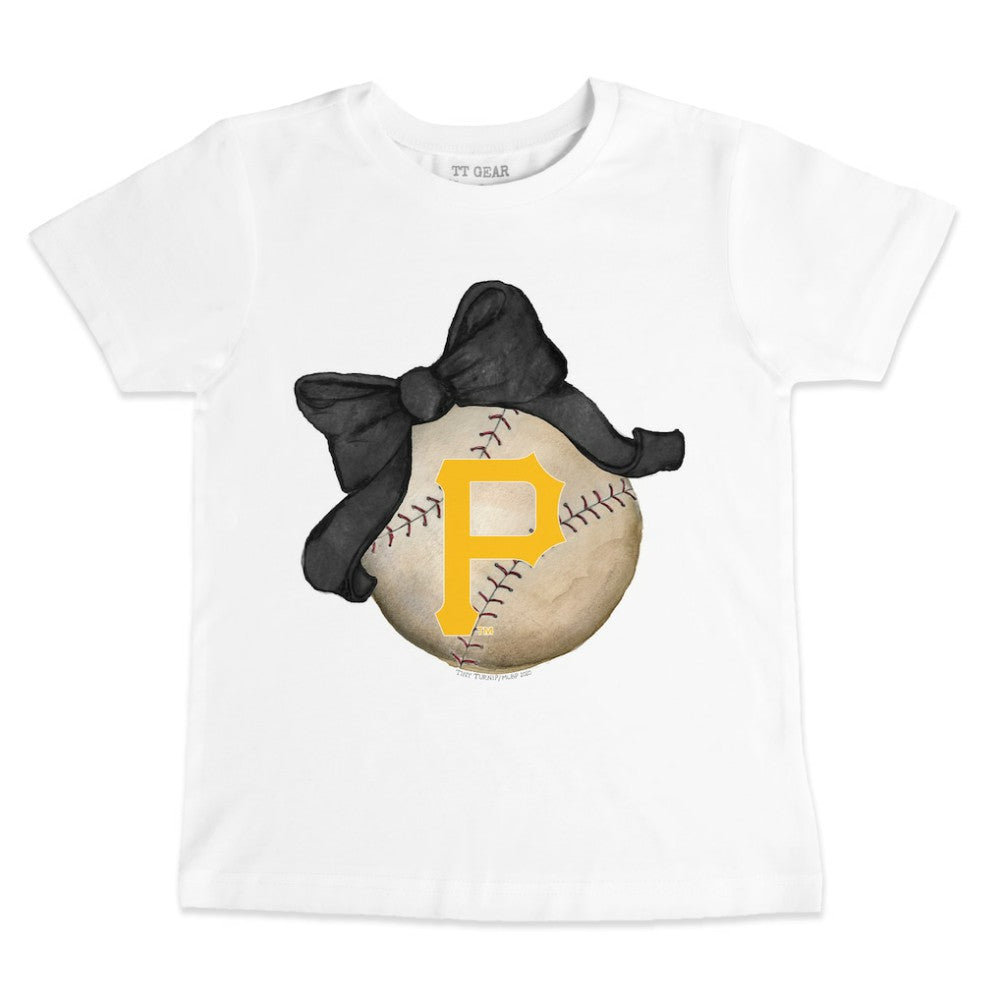 Pittsburgh Pirates Tiny Turnip Youth Baseball Bow T-Shirt - MLB T-shirts