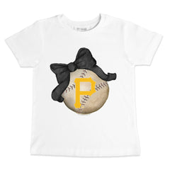 Pittsburgh Pirates Tiny Turnip Youth Baseball Bow T-Shirt - MLB T-shirts
