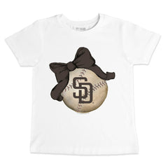 San Diego Padres Tiny Turnip Youth Baseball Bow T-Shirt - MLB T-shirts