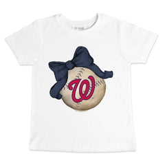Washington Nationals Tiny Turnip Youth Baseball Bow T-Shirt - MLB T-shirts