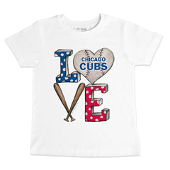 Chicago Cubs Tiny Turnip Youth Baseball Love T-Shirt - MLB T-shirts