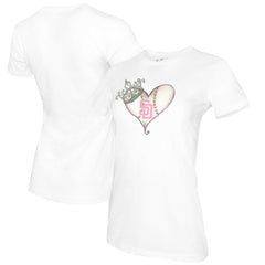 San Diego Padres Tiny Turnip Women's Baseball Tiara Heart T-Shirt - MLB T-shirts