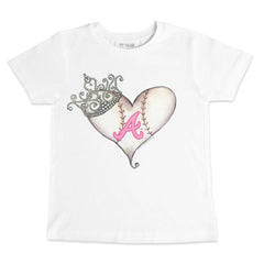 Atlanta Braves Tiny Turnip Youth Baseball Tiara Heart T-Shirt - MLB T-shirts